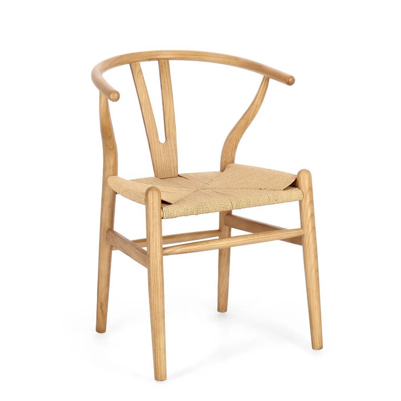Sedia in Legno di Olmo con Seduta in Corda di Carta - DIANA