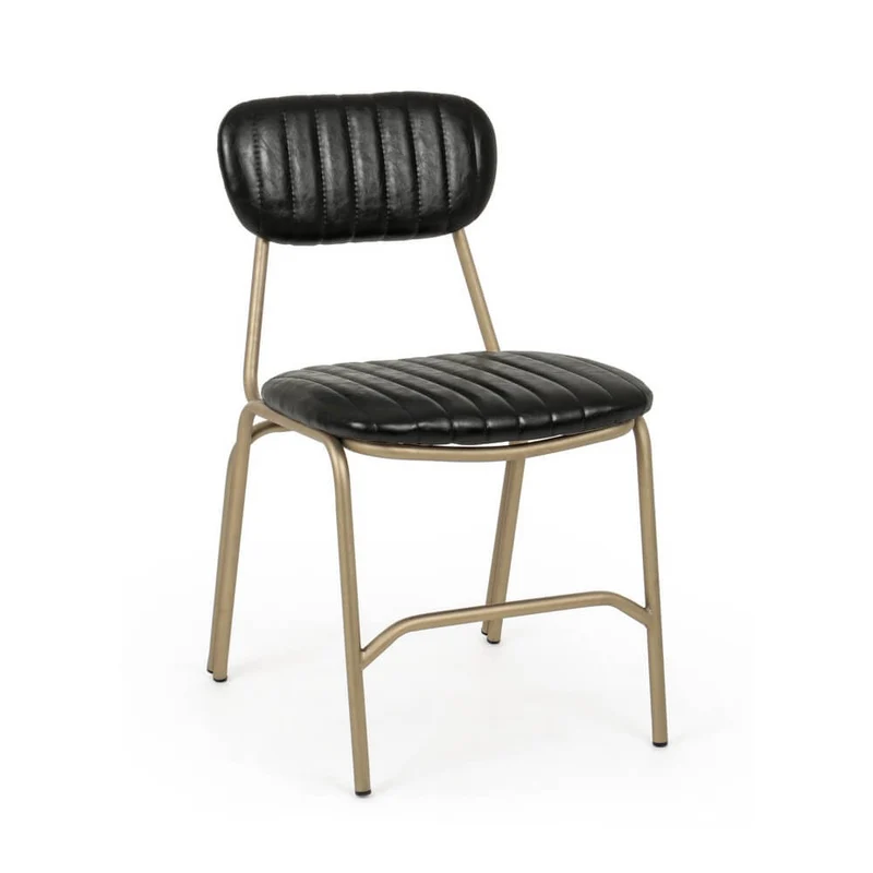 Set di 2 sedie imbottite in similpelle con struttura in metallo - BARNABY