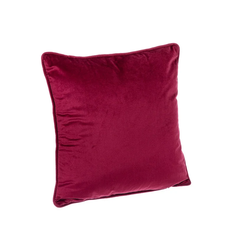 Set di 4 Cuscini Decorativi in Velluto Bordeaux 40x40 - ARCADIA