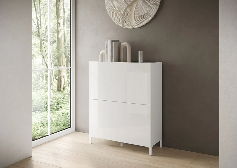 Credenza alta 4 ante 90x35x110 cm - SOLARIA