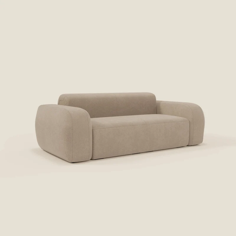 BonBon Divano modulare Lineare 220 – Seduta unica in tessuto smacchiabile T23 beige