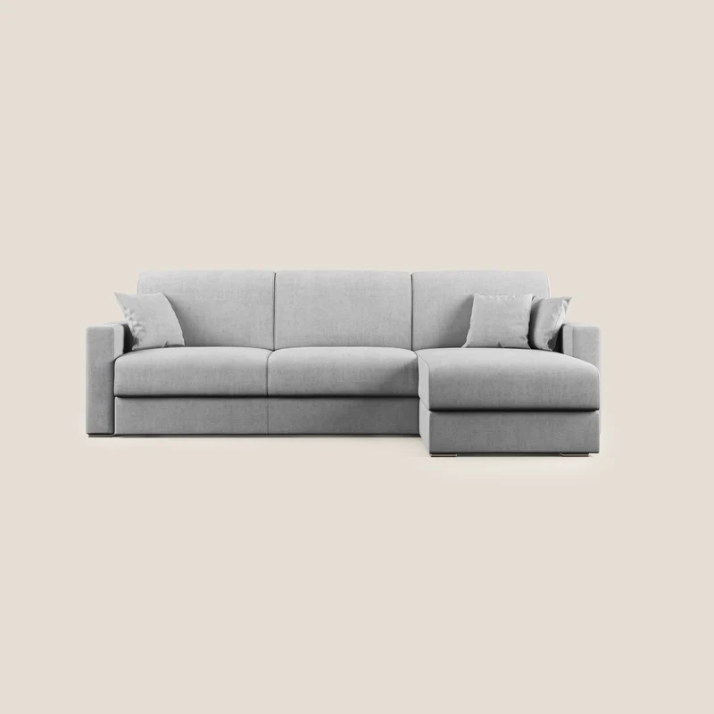 Best Divano letto angolare in tessuto impermeabile T02 grigio chiaro