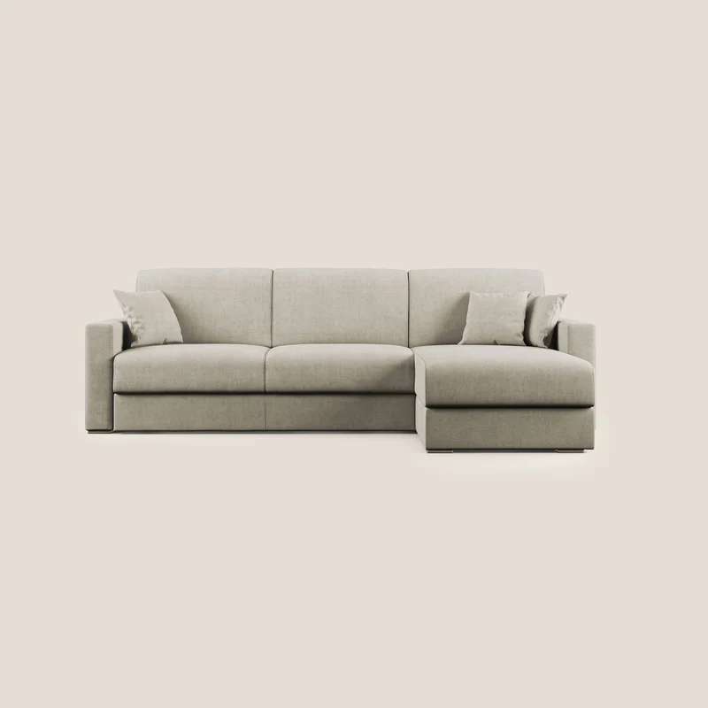 Best Divano letto angolare in tessuto impermeabile T02 panna