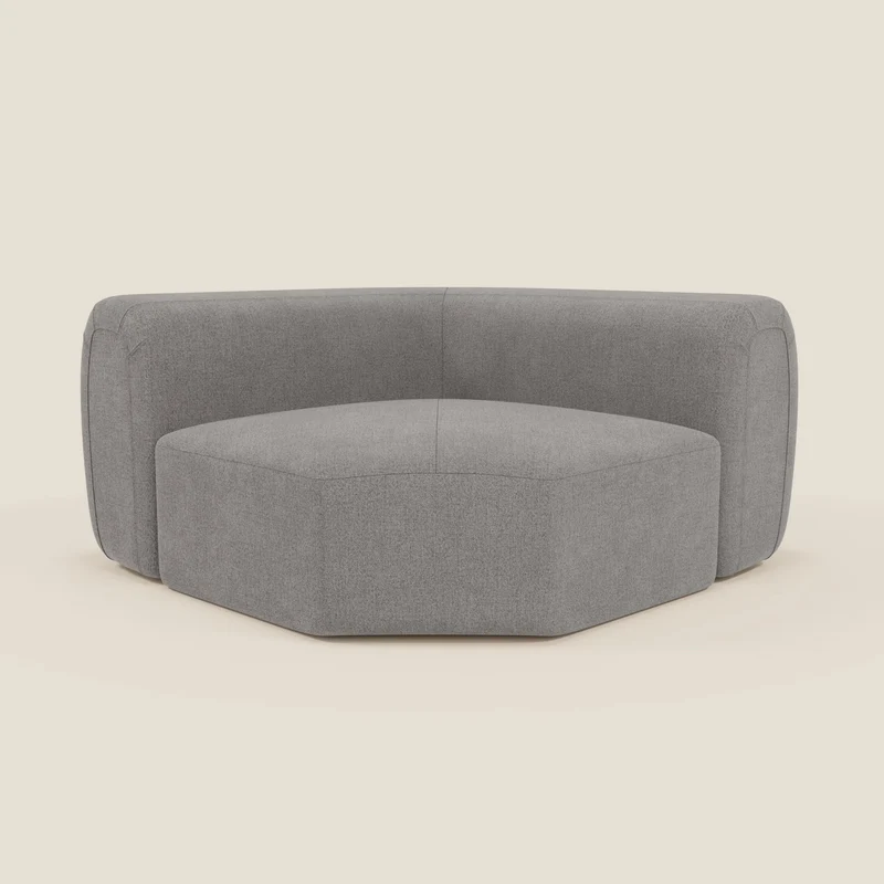 Bonbon Modulo angolare – Divano componibile moderno in tessuto smacchiabile T23 grigio