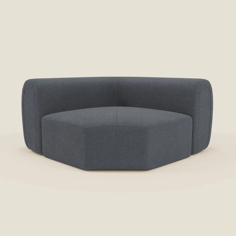 Bonbon Modulo angolare – Divano componibile moderno in tessuto smacchiabile T23 blu grafite