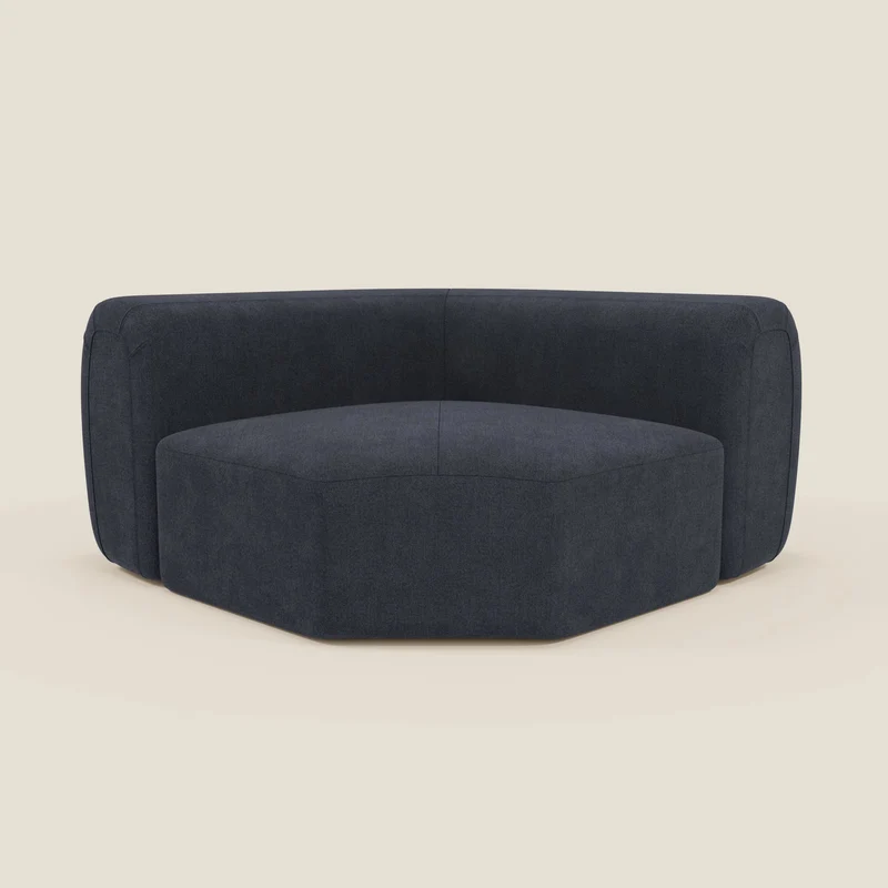 Bonbon Modulo angolare – Divano componibile moderno in tessuto smacchiabile T23 blu ardesia
