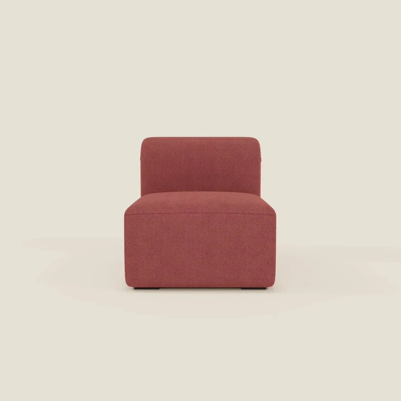 BonBon modulo centrale 70 cm – Poltrona o elemento componibile in tessuto smacchiabile T23 rosso ciliegia