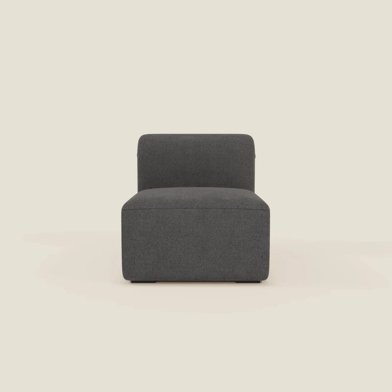 BonBon modulo centrale 70 cm – Poltrona o elemento componibile in tessuto smacchiabile T23 antracite