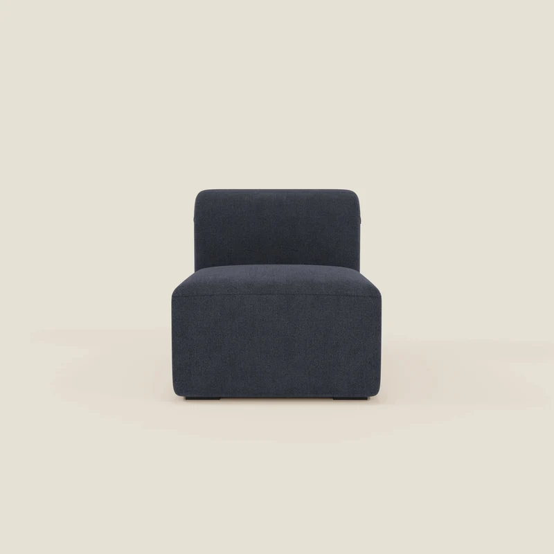 BonBon modulo centrale 70 cm – Poltrona o elemento componibile in tessuto smacchiabile T23 blu ardesia