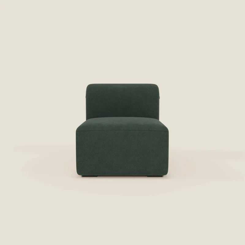 BonBon modulo centrale 70 cm – Poltrona o elemento componibile in tessuto smacchiabile T23 verde