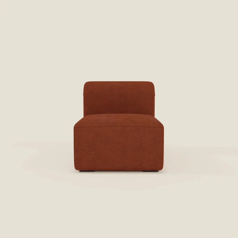 BonBon modulo centrale 70 cm – Poltrona o elemento componibile in tessuto smacchiabile T23 ruggine