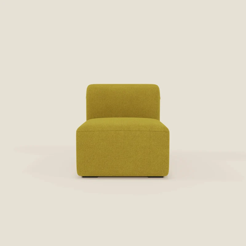 BonBon modulo centrale 70 cm – Poltrona o elemento componibile in tessuto smacchiabile T23 giallo sole