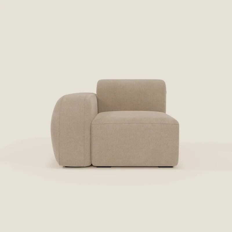 BonBon modulo terminale 105 cm sinistro o destro - tessuto smacchiabile T23 beige