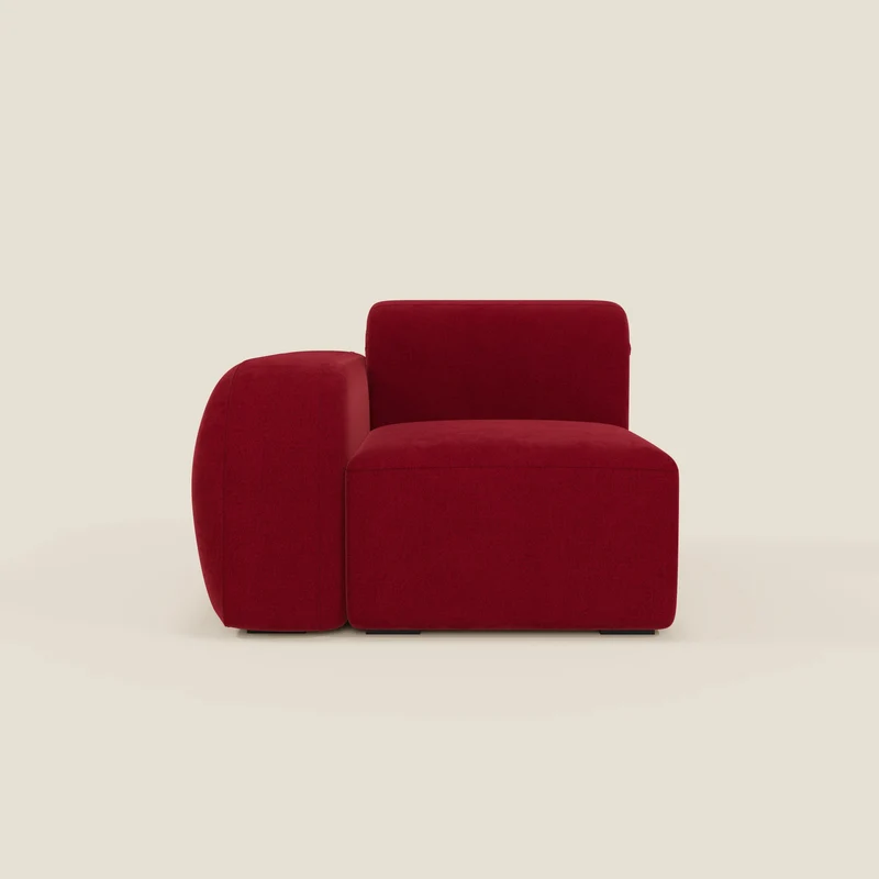 BonBon modulo terminale 105 cm sinistro o destro - tessuto smacchiabile T23 bordeaux