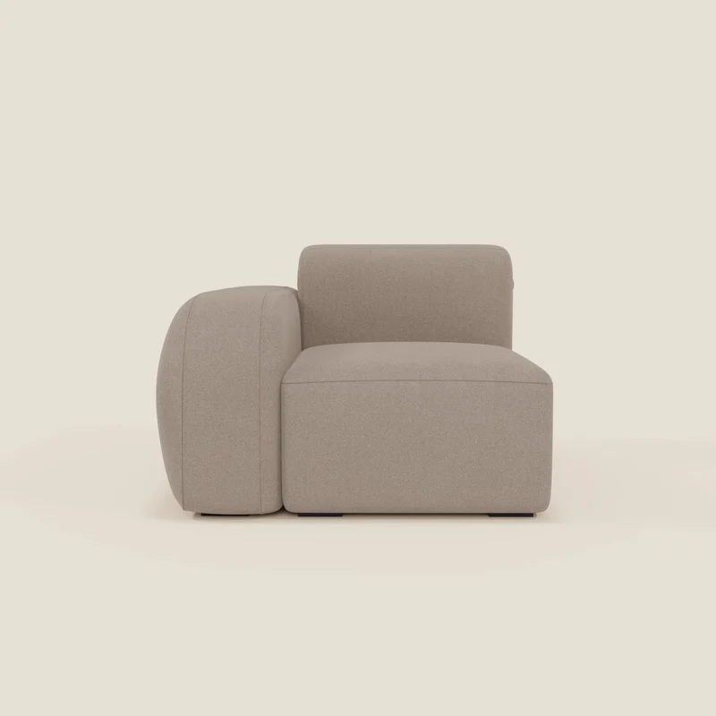 BonBon modulo terminale 105 cm sinistro o destro - tessuto smacchiabile T23 tortora