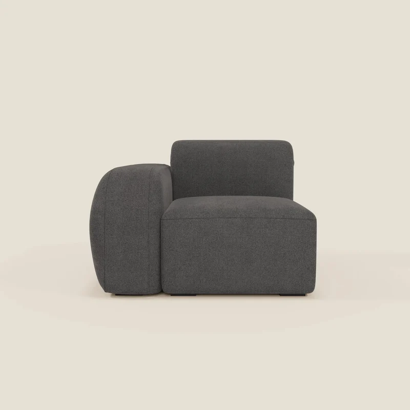 BonBon modulo terminale 105 cm sinistro o destro - tessuto smacchiabile T23 antracite