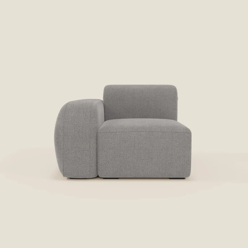 BonBon modulo terminale 105 cm sinistro o destro - tessuto smacchiabile T23 grigio