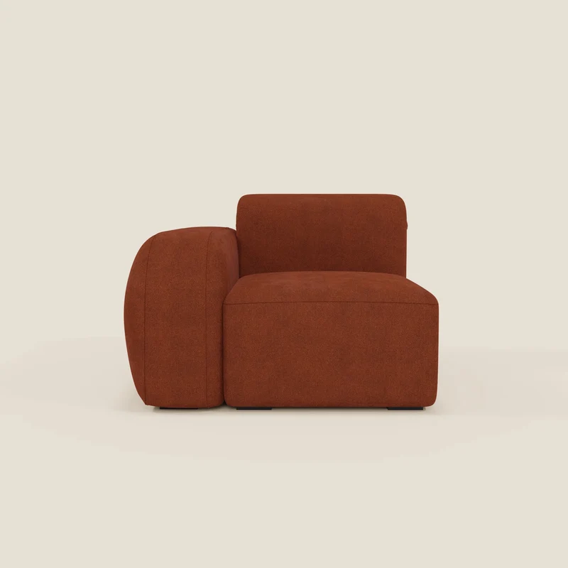 BonBon modulo terminale 105 cm sinistro o destro - tessuto smacchiabile T23 ruggine