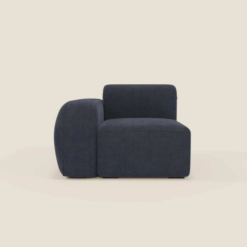 BonBon modulo terminale 105 cm sinistro o destro - tessuto smacchiabile T23 blu ardesia