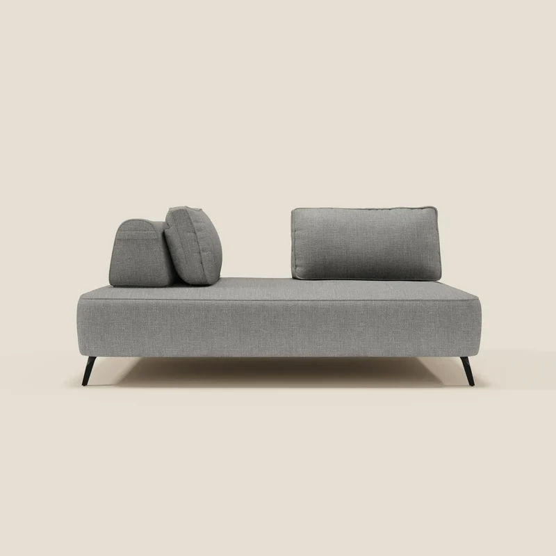 Volta divano modulare con schienali mobili in raffinato tessuto ciniglia T06 grigio