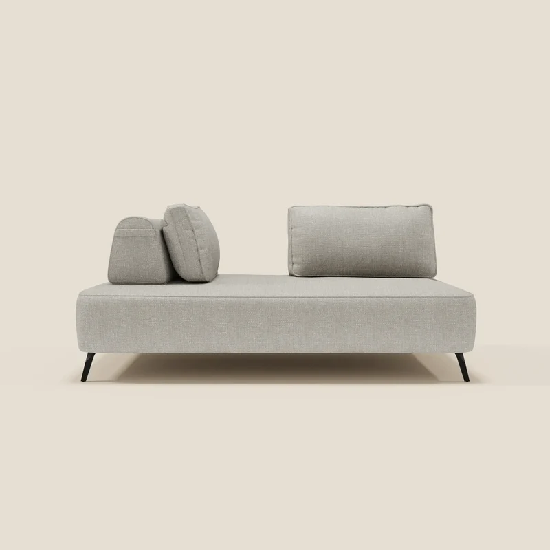 Volta divano modulare con schienali mobili in raffinato tessuto ciniglia T06 grigio chiaro
