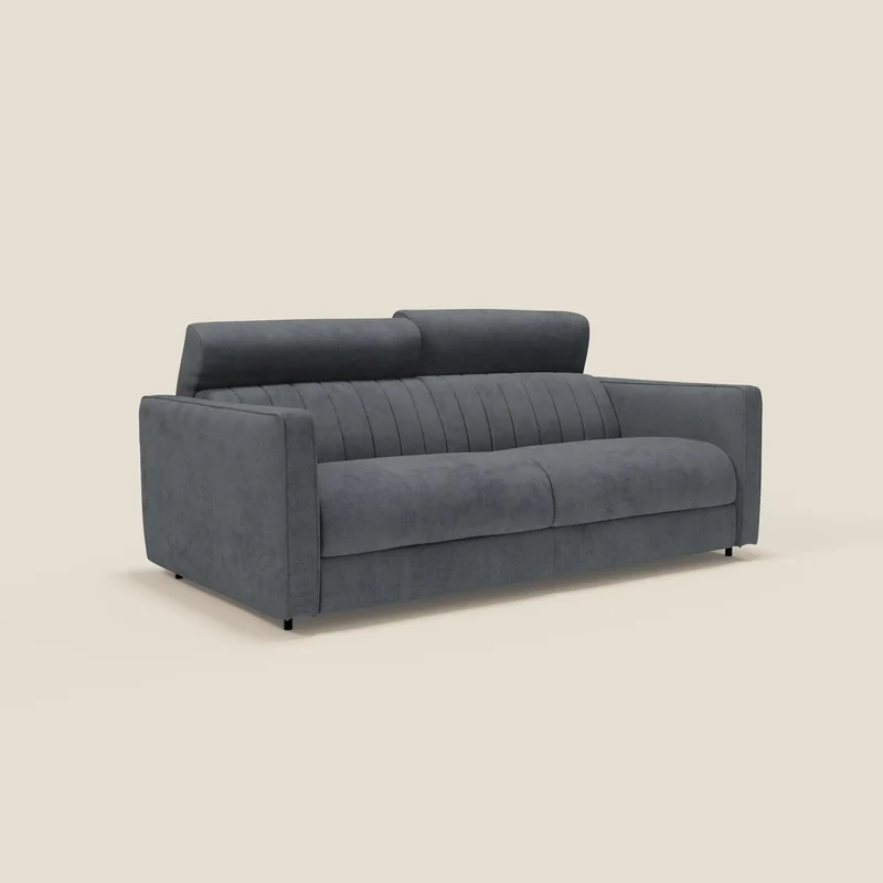 Nivon Divano letto moderno materasso H16 cm con poggiatesta in tessuto impermeabile T25 antracite