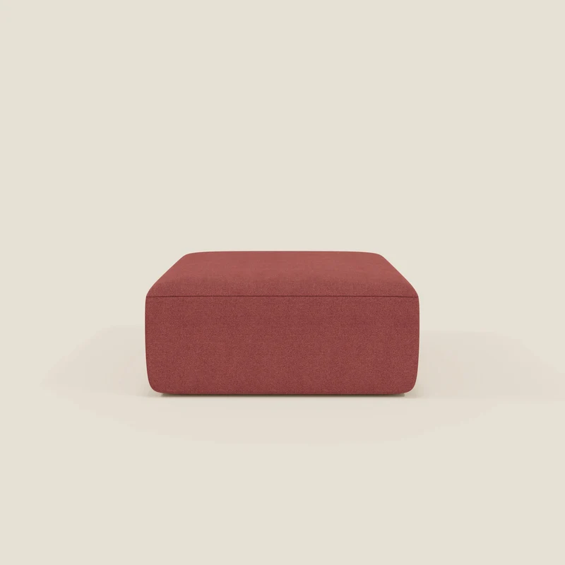 BonBon pouf divano modulare in 2 dimensioni in tessuto smacchiabile T23 rosso ciliegia
