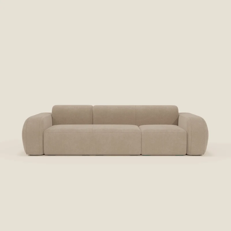 BonBon Divano modulare componibile – Composizione Spaccamattone in tessuto smacchiabile T23 beige