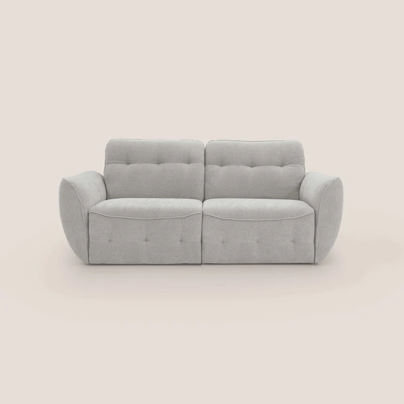 Cerbero divano 2 e 3 posti in morbido bouclé impermeabile T07 grigio
