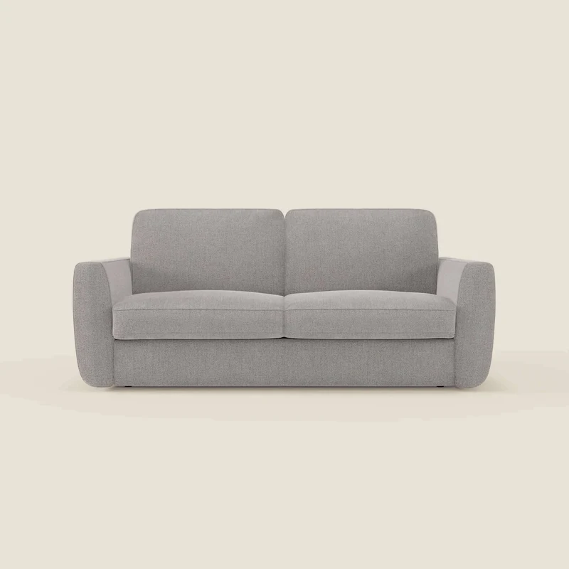 Leonida divano letto sfoderabile e materasso H18 cm - vano portaguanciali in tessuto Smacchiabile T23 grigio