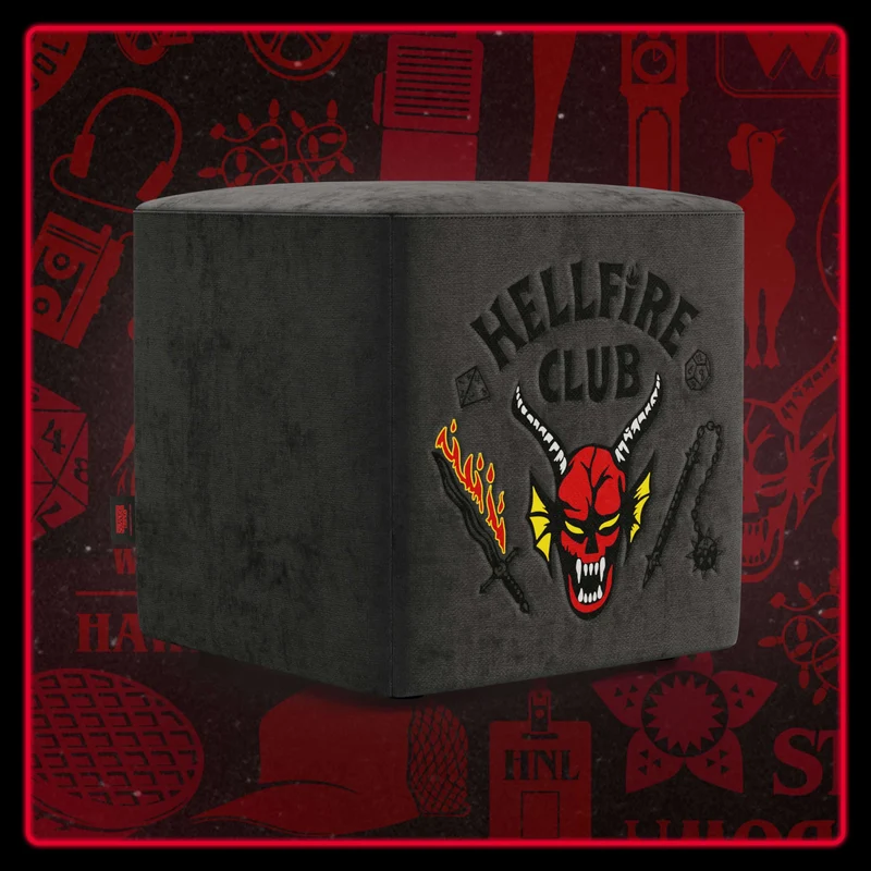 Cube pouf Hellfire club Stranger Things Edition l'icona che diventa design - antracite