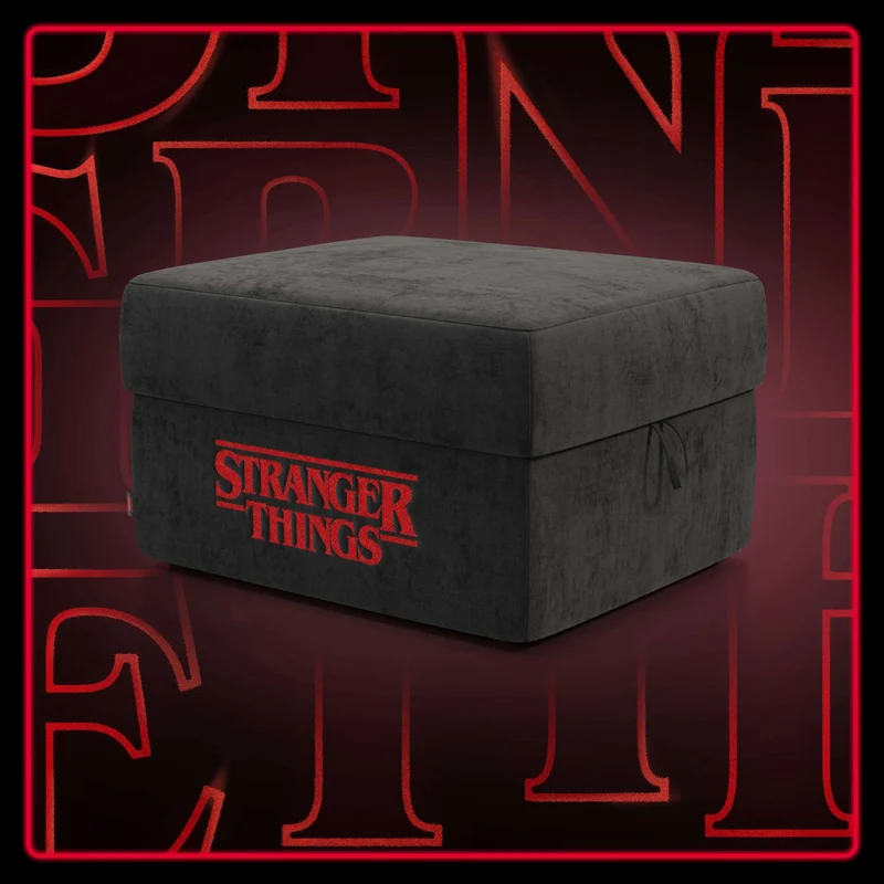 Sun pouf Contenitore Stranger Things Edition - 60x80 cm in tessuto smacchiabile by netflix antracite