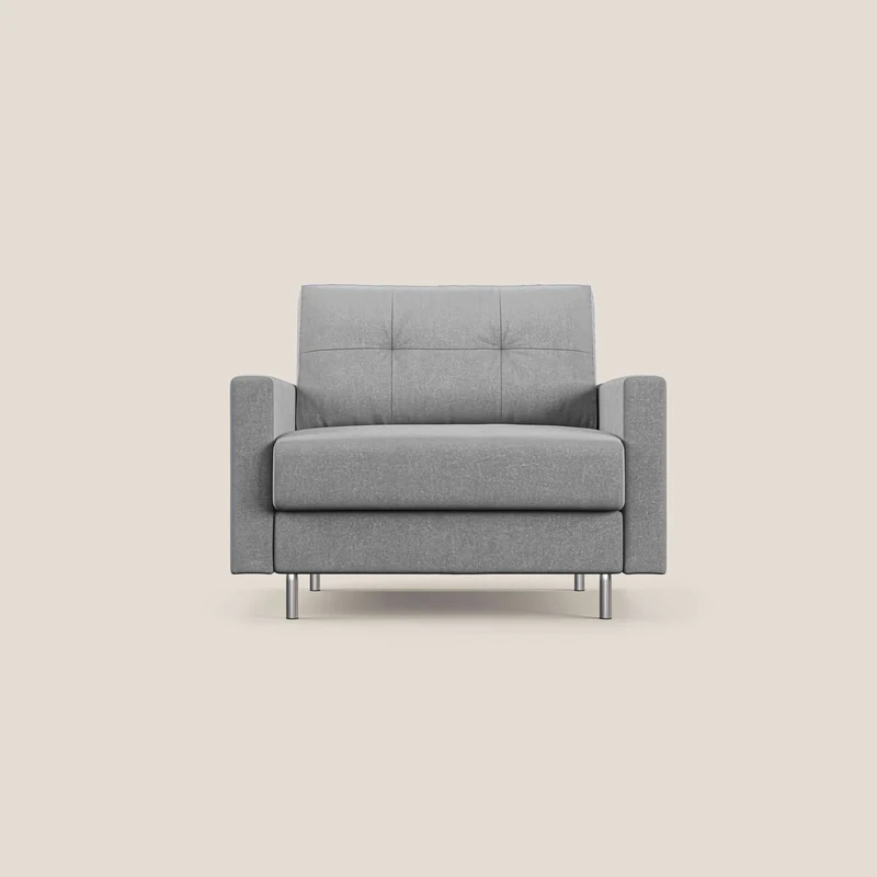 Megan poltrona letto in microfibra smacchiabile T11 grigio