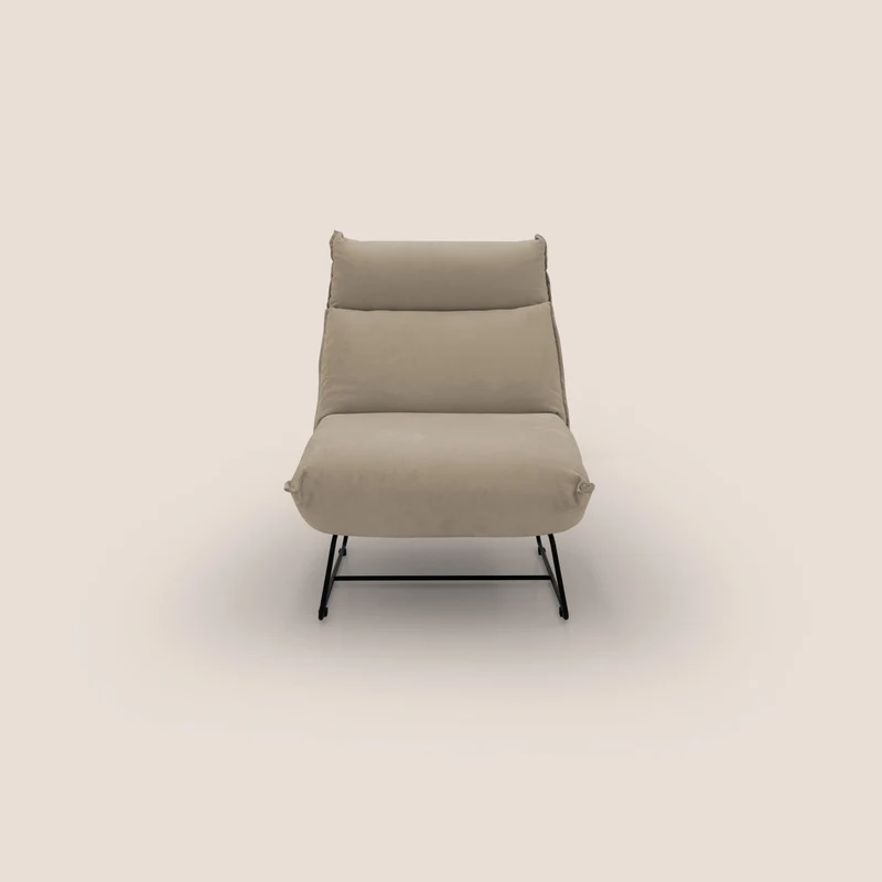 Tessa Poltroncina dal design moderno in morbida microfibra smacchiabile T11 tortora