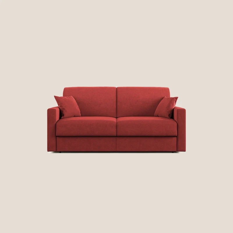 Chris Divano letto in microfibra smacchiabile T11 rosso