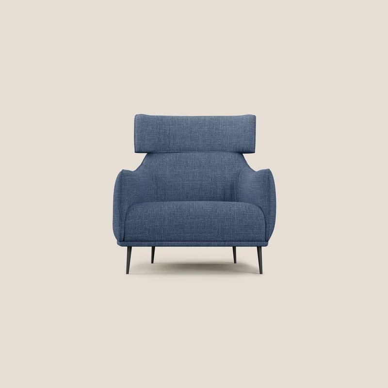 Zelda Poltroncina dal design moderno in morbido tessuto impermeabile T06 blu