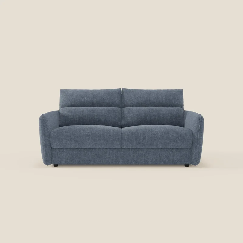 Elios Divano letto con morbidi cuscini spalliera in tessuto smacchiabile T24 blu ardesia