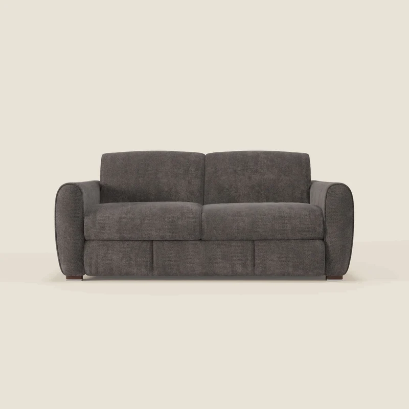 Kaleo Divano letto moderno con materasso H17 cm - in raffinato tessuto impermeabile T26 antracite
