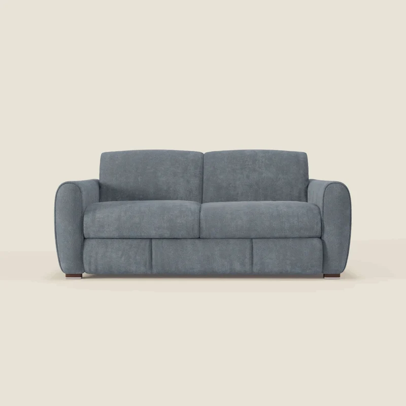 Kaleo Divano letto moderno con materasso H17 cm - in raffinato tessuto impermeabile T26 carta da zucchero