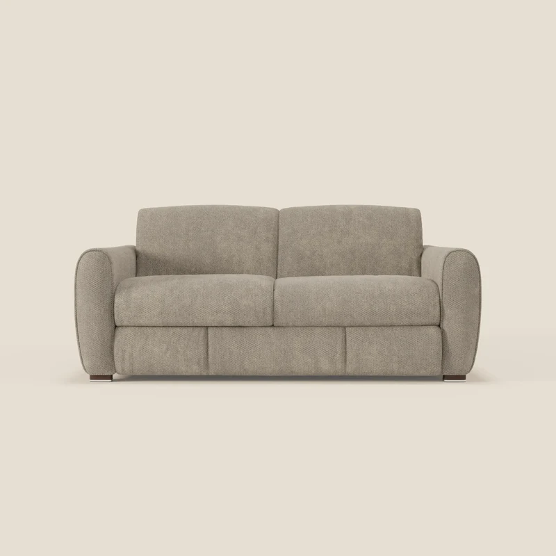 Kaleo Divano letto moderno con materasso H17 cm - in raffinato tessuto impermeabile T26 tortora