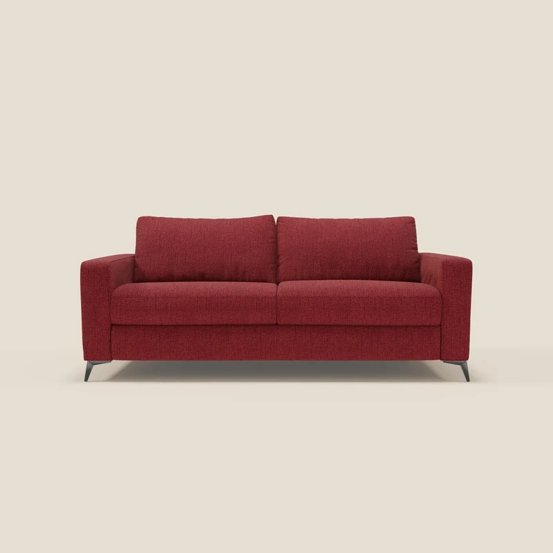 Alaya Divano letto matrimoniale dai morbidi cuscini in tessuto impermeabile T03 rosso