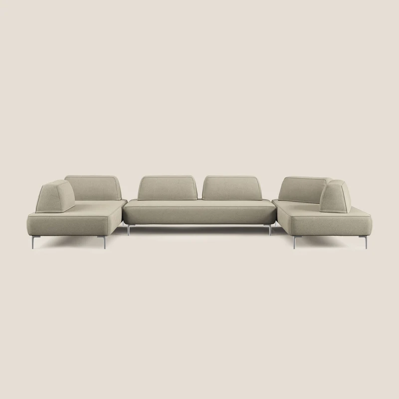 Newton divano panoramico modulare con schienali movibili T07 beige