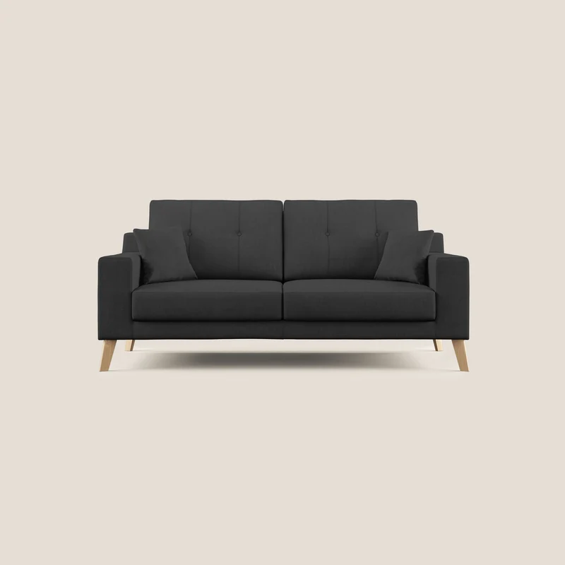 Danish divano moderno in tessuto morbido impermeabile T02 nero