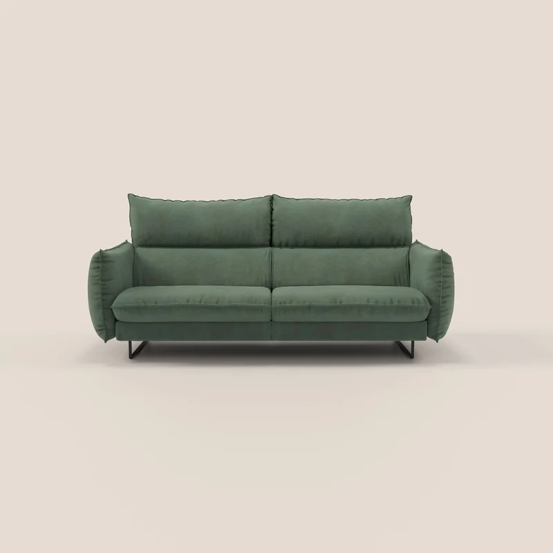 Monamour Divano dal design moderno con opzione relax elettrico in microfibra smacchiabile impermeabile T11 verde