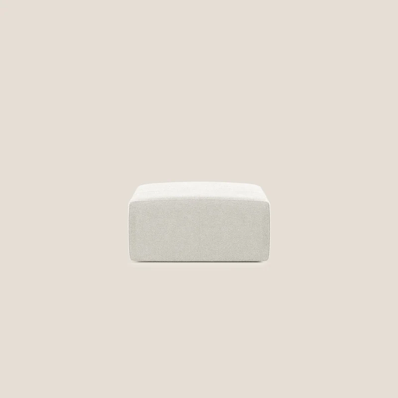 Nettuno modulo pouf in morbido tessuto bouclè T07 bianco