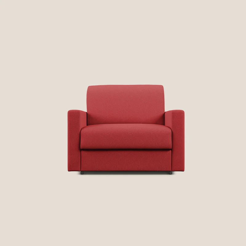 Chris poltrona letto in tessuto impermeabile T13 rosso