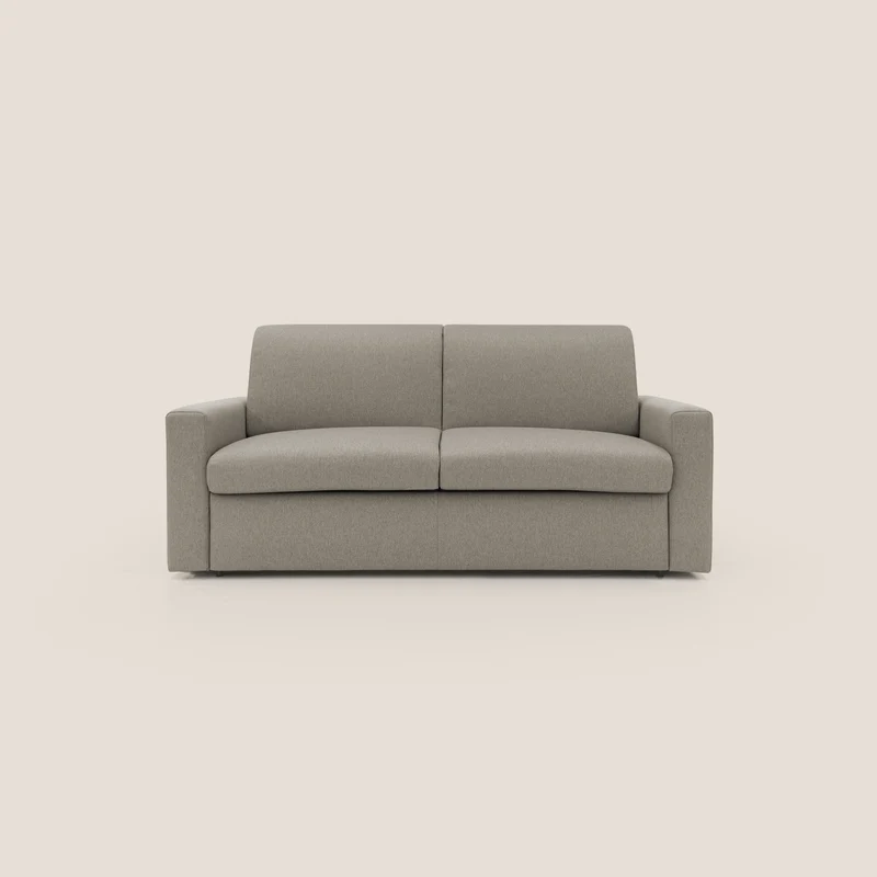 Kansas Divano letto matrimoniale alto 20 cm in tessuto impermeabile misto cotone T13 tortora