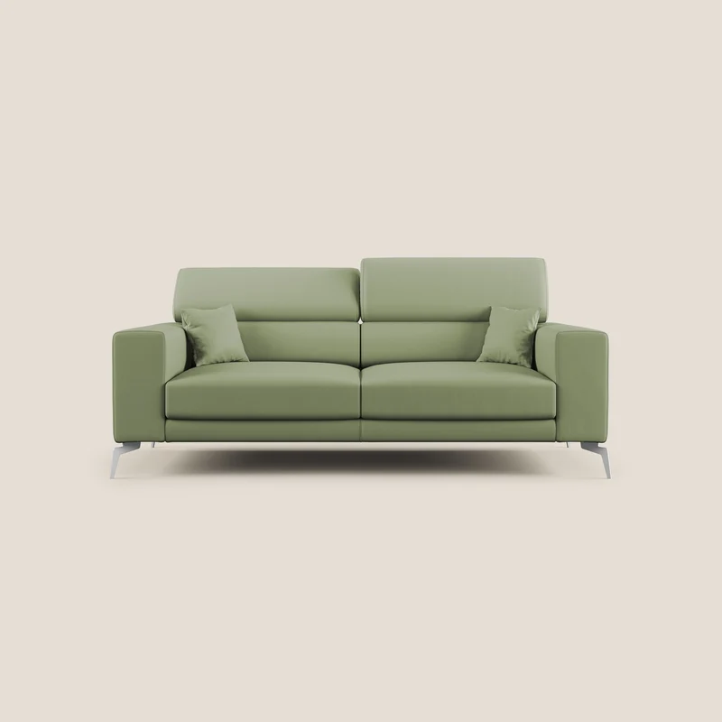 Blade Divano moderno con poggiatesta reclinabili in Ecopelle T04 verde