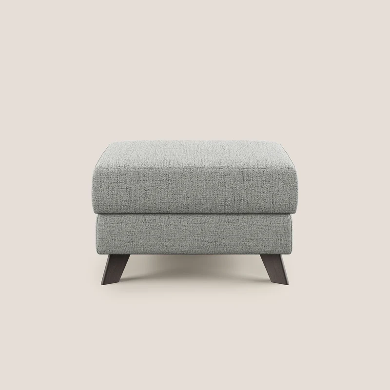 Moon Pouf contenitore e piedini alti in tessuto morbido impermeabile fiammato T03 grigio chiaro
