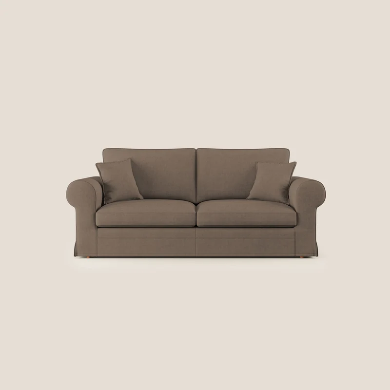 Lady divano classico in piuma d'oca realizzato con tessuto impermeabile T02 marrone